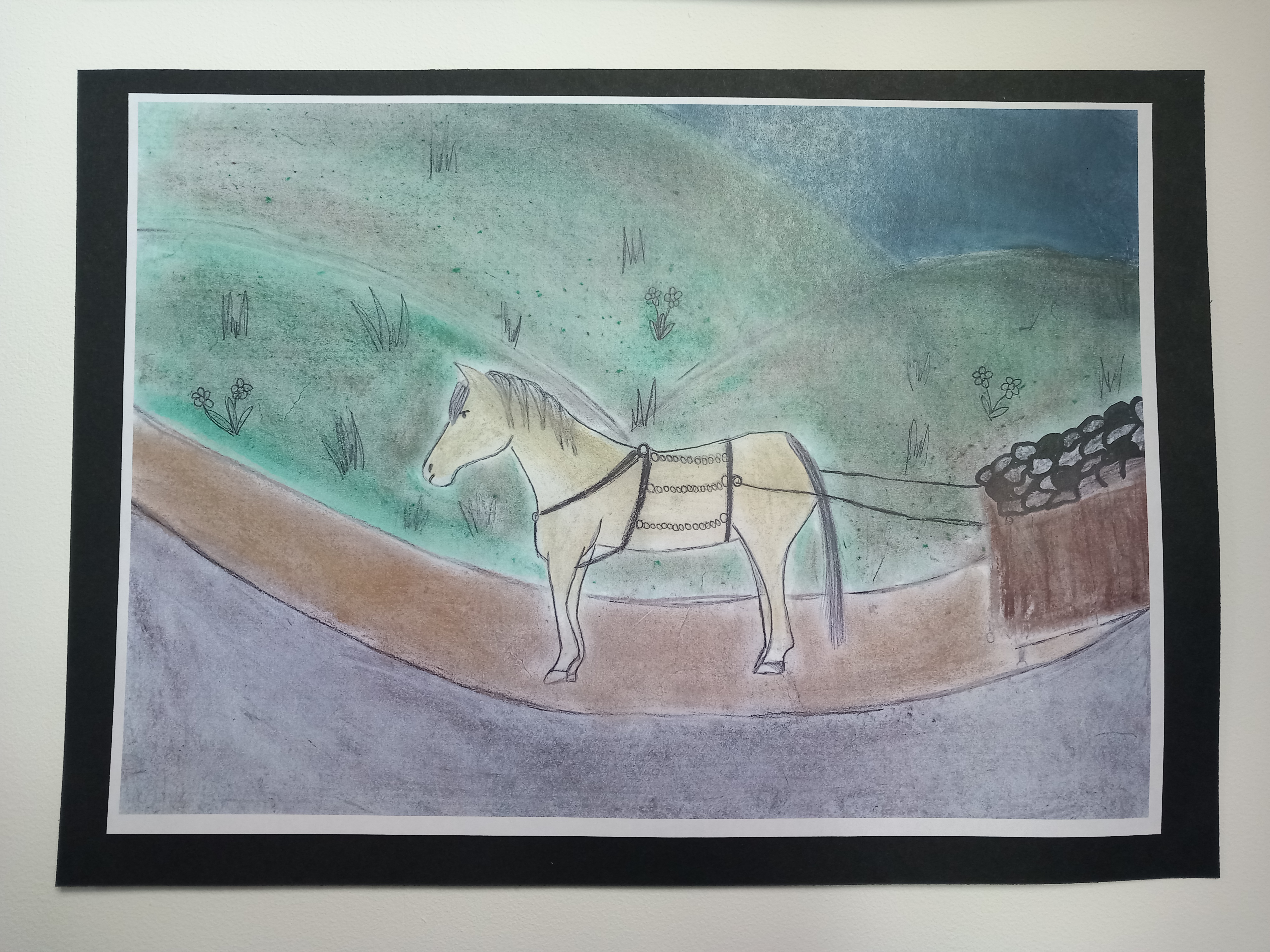 Pit pony Pulling a Cart